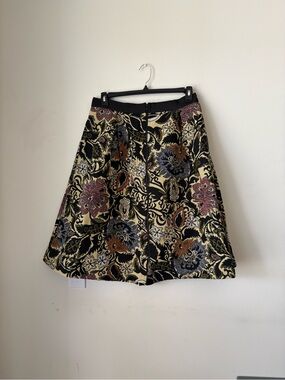 Topshop Floral Brocade A-Line Skirt
